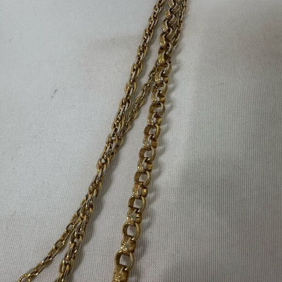 Vintage Layered Tri-Chain Florenzia Medallion Coin Neckalce - Picture 6 of 10